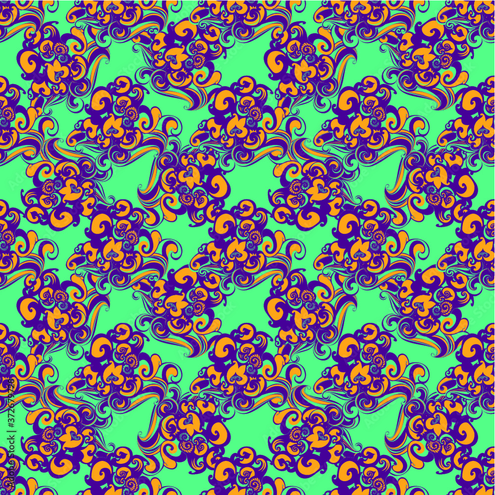 Fototapeta premium Vector seamless pattern, floral background, abstract rapport with flowers motif.