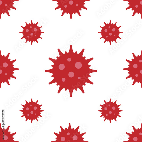 Virus seamless pattern. Coronavirus pandemic concept. Vector drawing.