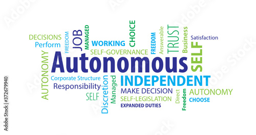 Autonomous word Cloud on White Background