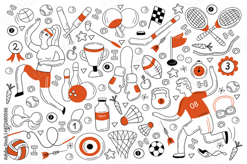 Sport doodle set
