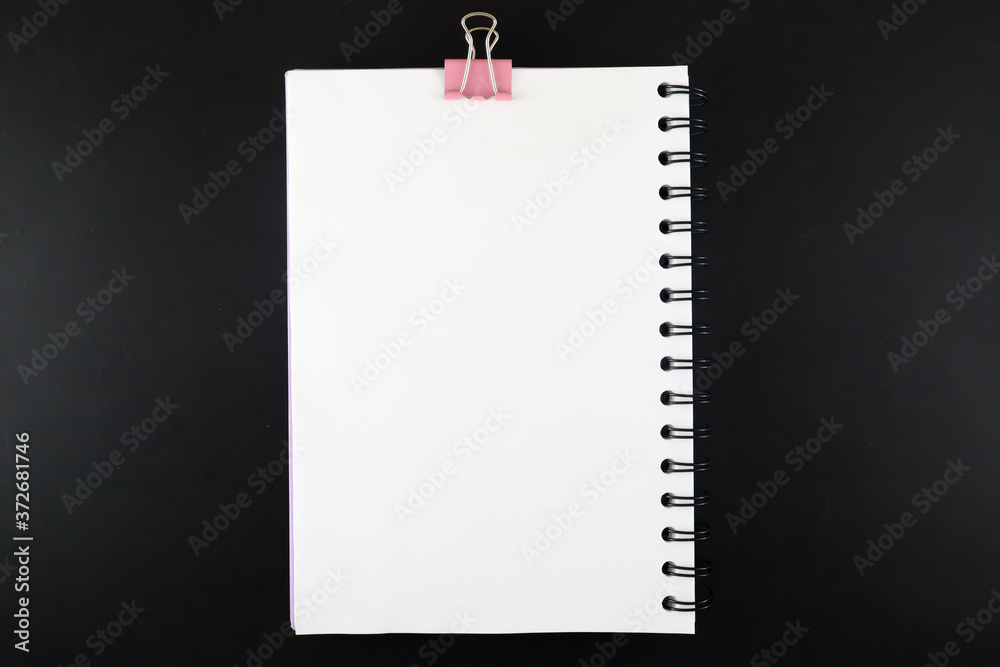 Notebook on a black background, diary Notebook on a black background, diary