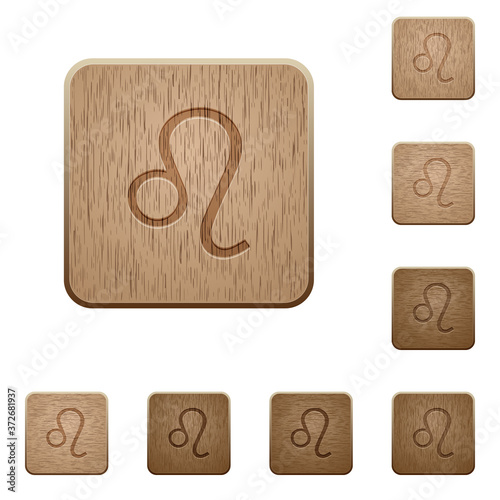 Leo zodiac symbol wooden buttons