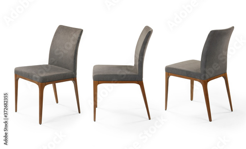 Fototapeta Naklejka Na Ścianę i Meble -  Single chair at different angles on a white background