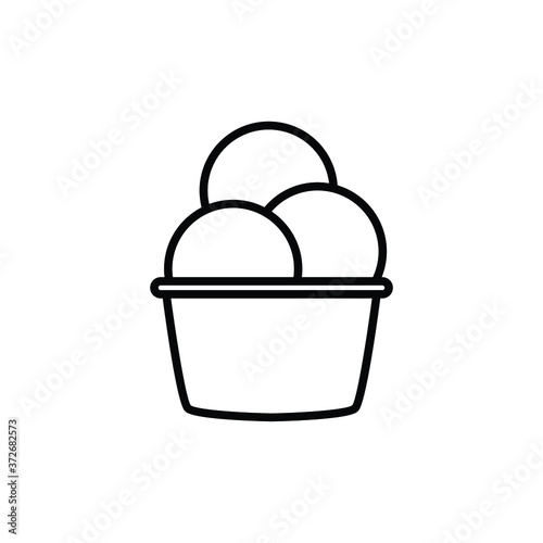 ice cream cup thin icon isolated on white background, simple line icon for your work. © Flatman vector 24