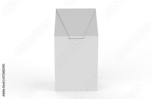 Realistic blank cardboard packaging boxes mock up isolated on white background. Realistic take away food box mock up. 3d illustration
