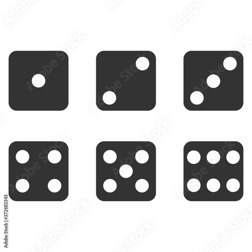 set of the parties dices in flat, vector