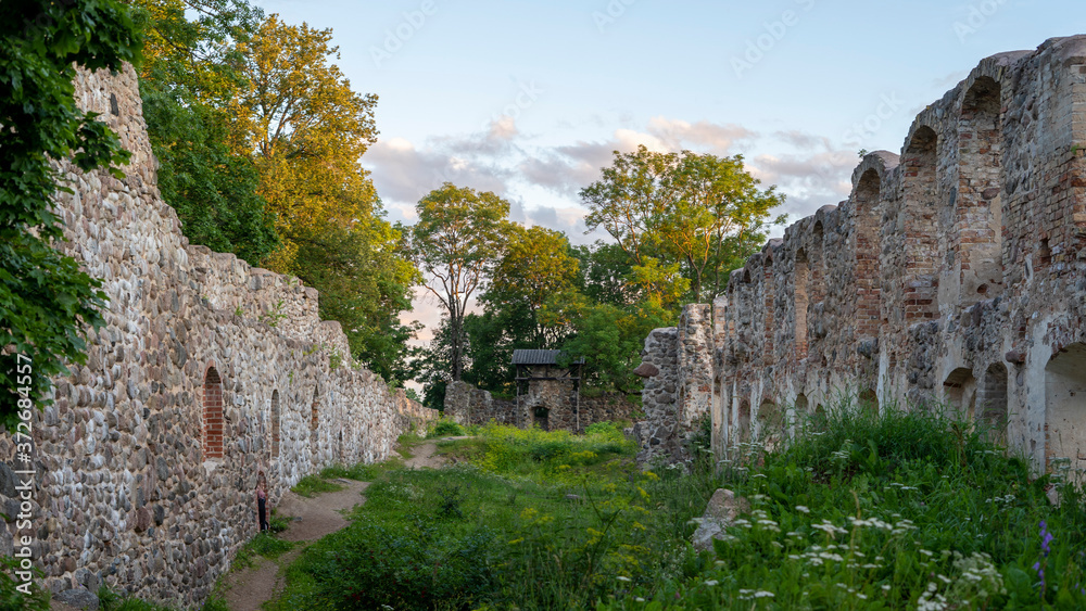 Ruins of an Ancient Medieval Castle Dobele Latvia.  the Historical Region of Zemgale, in Latvia, Was Built in 1335 by the Livonian Ordern.