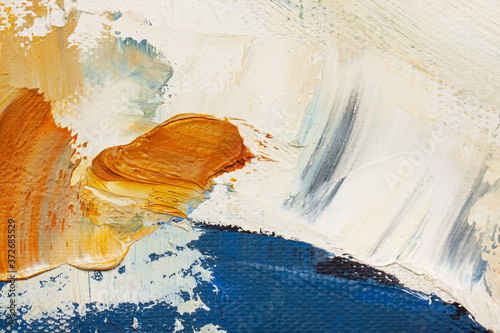 Foto The texture of the canvas, coated with oil paints