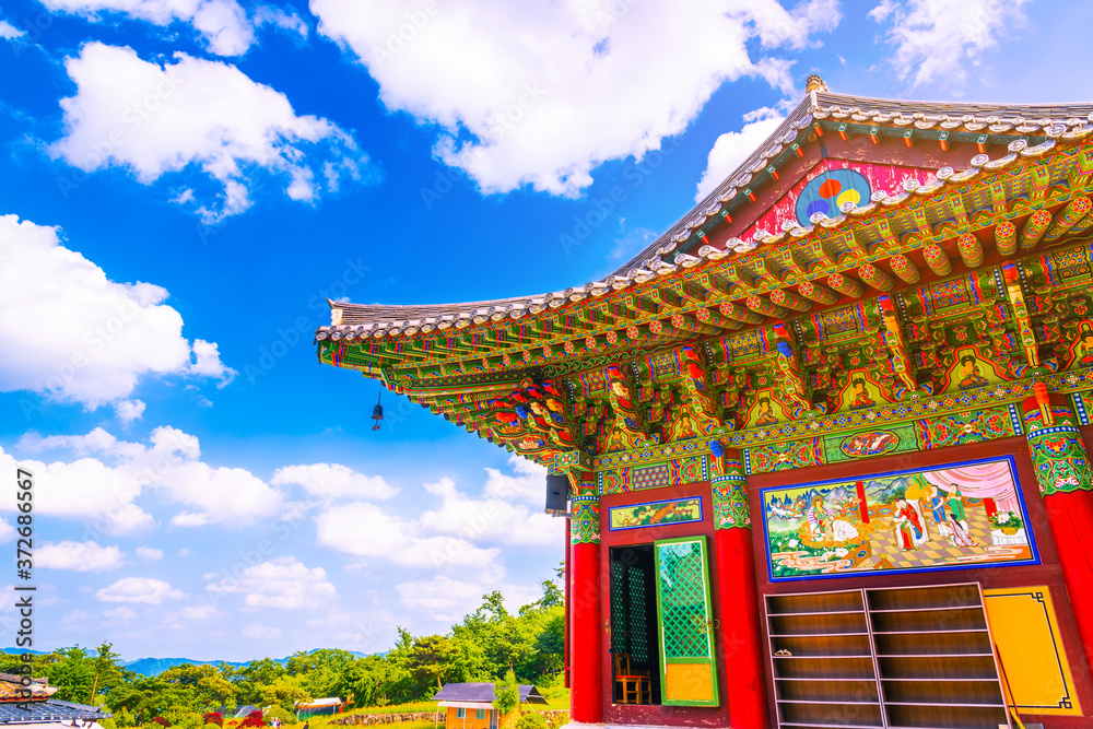 Obraz premium Wangsansa temple in the spring At Pocheon, South Korea. 2020 jun,14