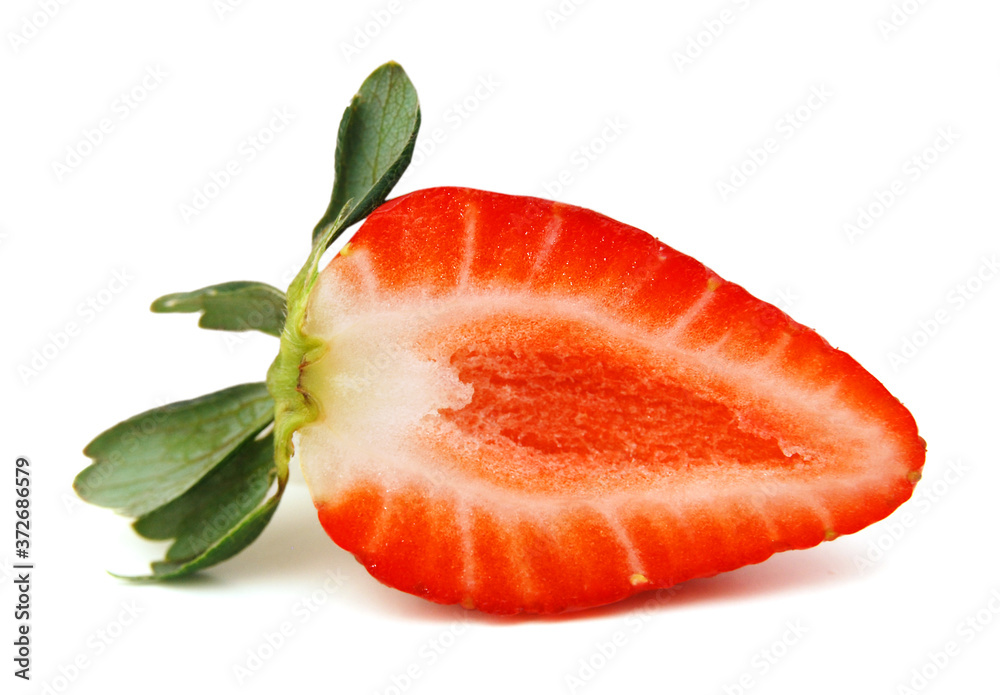 Half of strawberry isolated on white background. Half of strawberry isolated on white background.