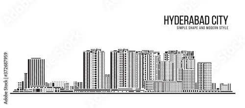 Cityscape Building Abstract Simple shape and modern style art Vector design -  Hyderabad city
