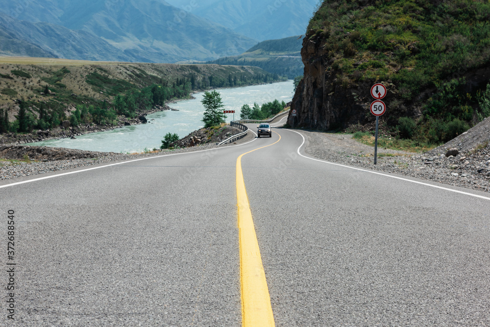 Chuysky trakt road in the Altai mountains. One of the most beautiful road in the world. Chuysky trakt road in the Altai mountains. One of the most beautiful road in the world.