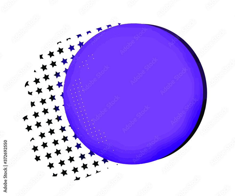 Purple modern circle template, advertising and social media publications, star background, empty space for text and information, geometric elements isolated on white background, vector illustration Purple modern circle template, advertising and social media publications, star background, empty space for text and information, geometric elements isolated on white background, vector illustration
