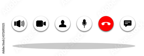 Video call icon set in flat style. Button collection symbol sfor your web site design, logo, app, UI Vector EPS 10. photo