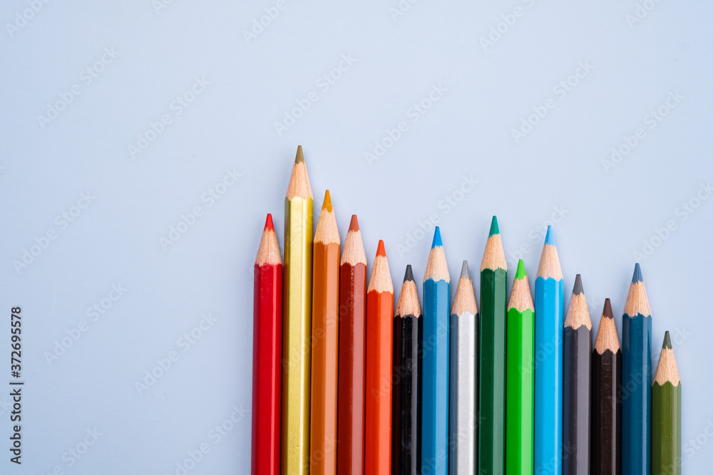 Fototapeta premium closeup color pencil, back to school concept 