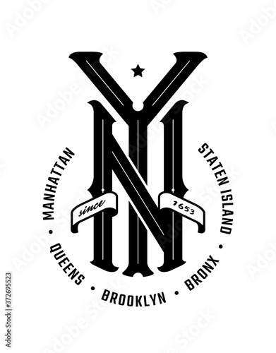 New York city emblem, vintage style. Vector illustration.