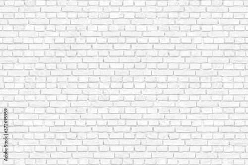 Old white brick wall texture background. Abstract brickwork surface for decor or backdrop