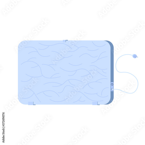 electric heater in flat design isolated, vector illustration