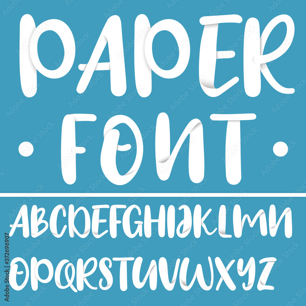 Collection of vector paper style letters