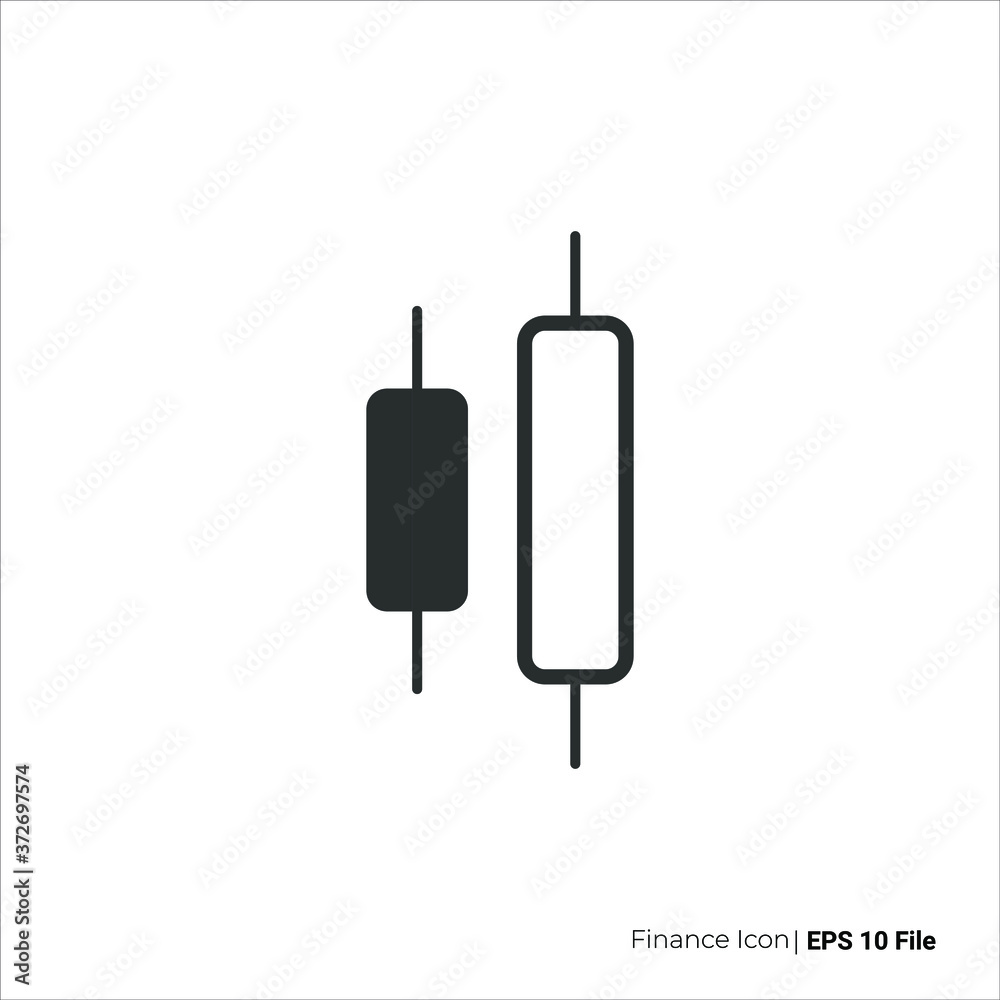 Candlestick icon. Candlestick icon vector design. isolated on white background Candlestick icon. Candlestick icon vector design. isolated on white background