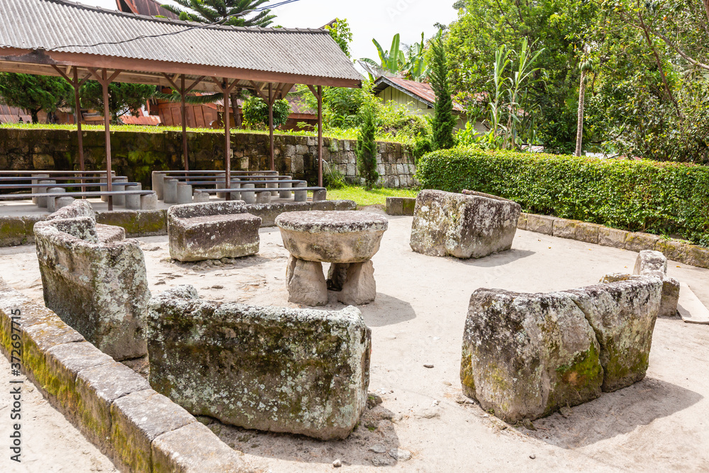Sumatra Utara, stone chair museum on Samosir island Sumatra Utara, stone chair museum on Samosir island