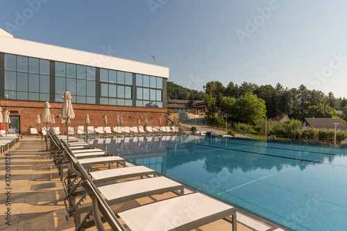 Outdoor swimming pool in a modern hotel © rilueda