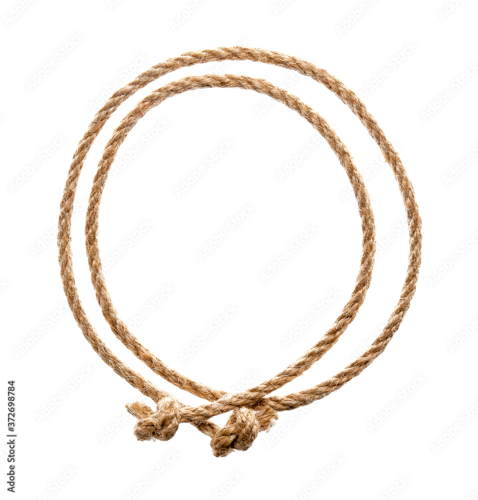 Frame made of rope on white background Frame made of rope on white background