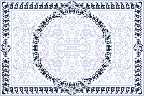 Decorative ornate design with chain links and diamonds