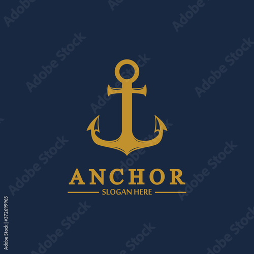 Anchor logo and symbol template icons app vector image