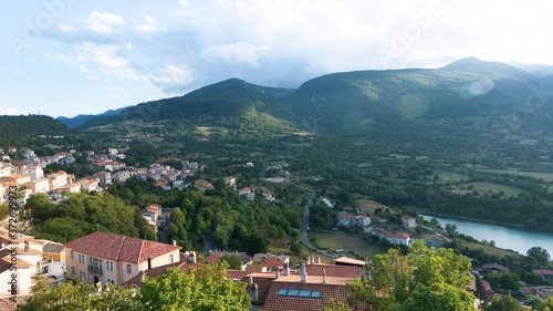 Panoramic view in Barrea village, province of L'Aquila in the Abruzzo Italy. 