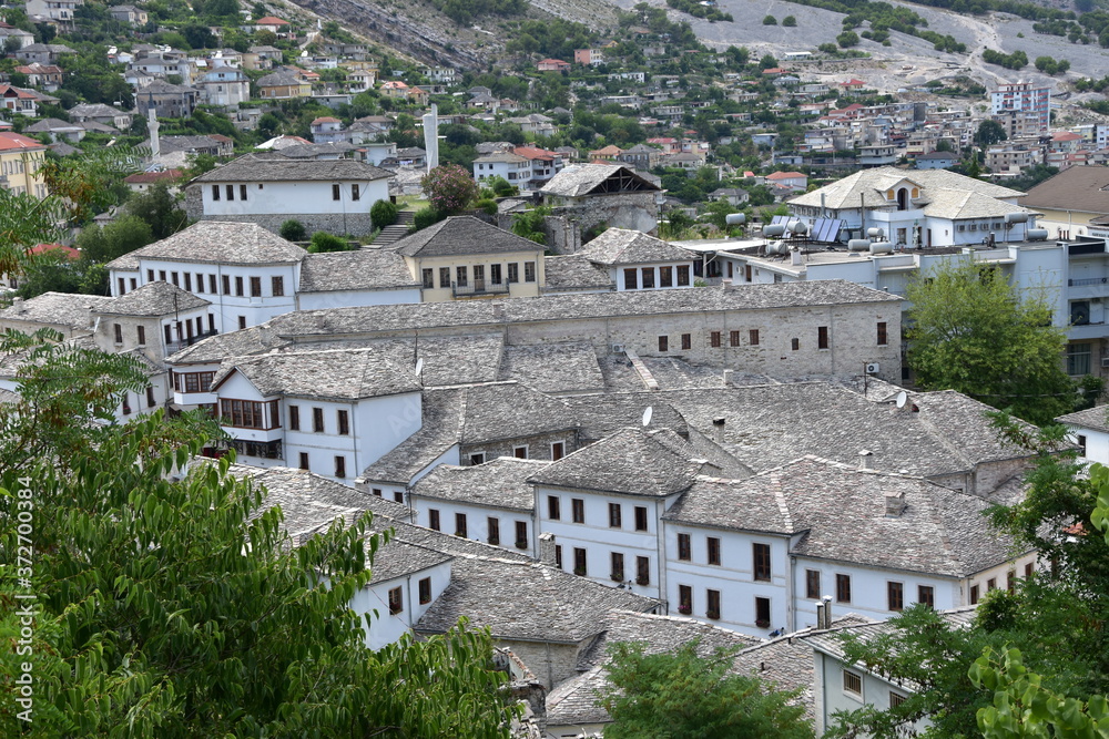 Gjirokastra Albania miasto 1000 srebrnych dachów - obrazy, fototapety, plakaty 