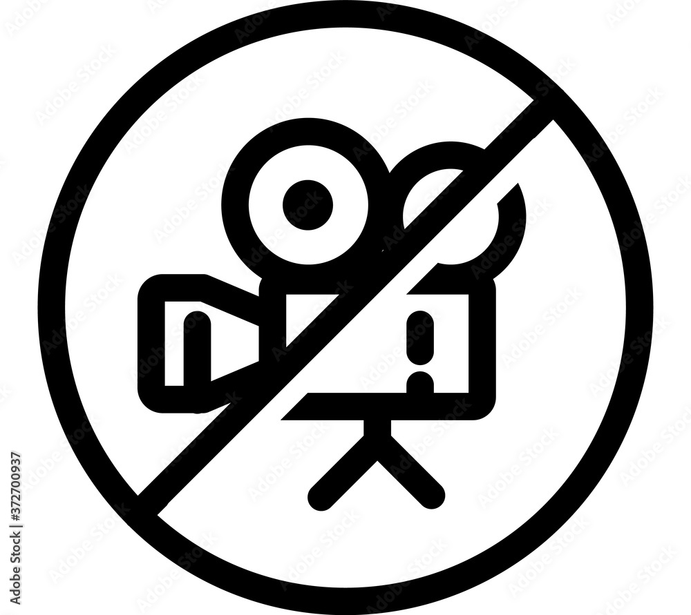 No Camera Flat Icon Isolated On White Background No Camera Flat Icon Isolated On White Background