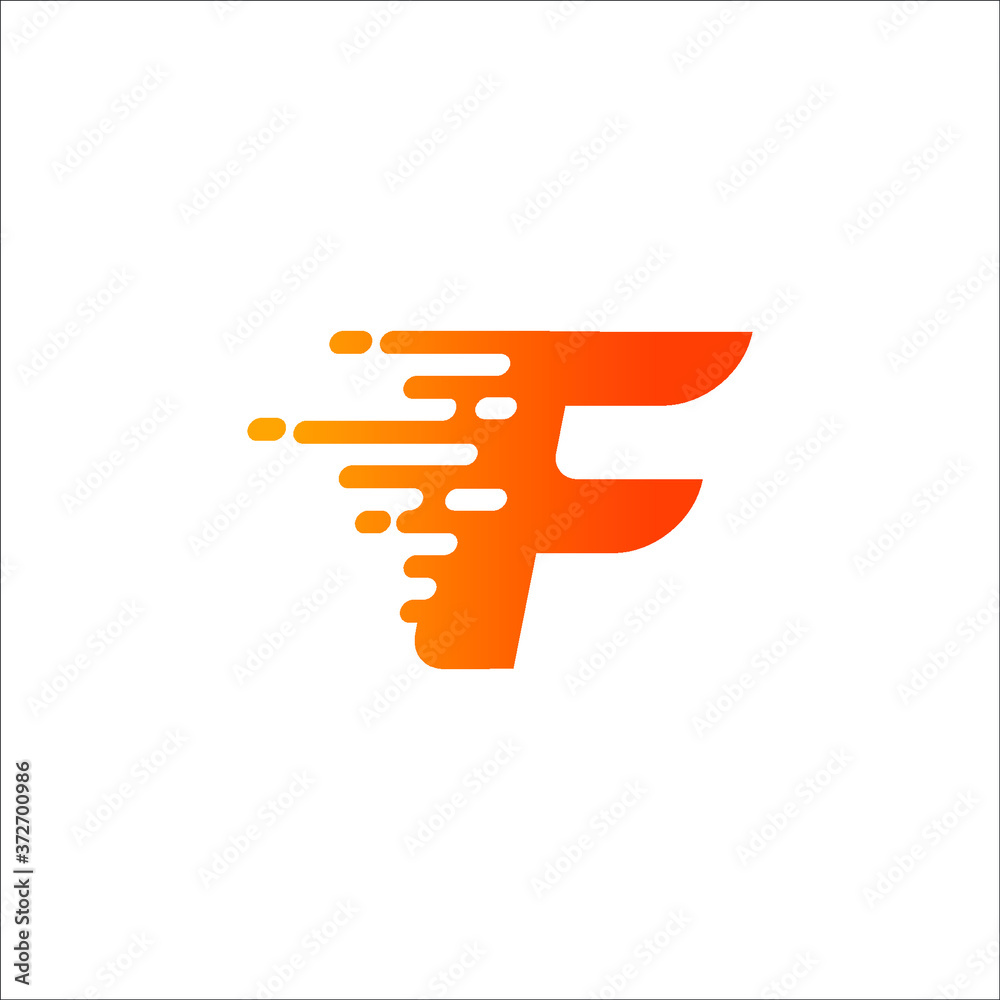 Obraz premium Letter F logo with fast effect design