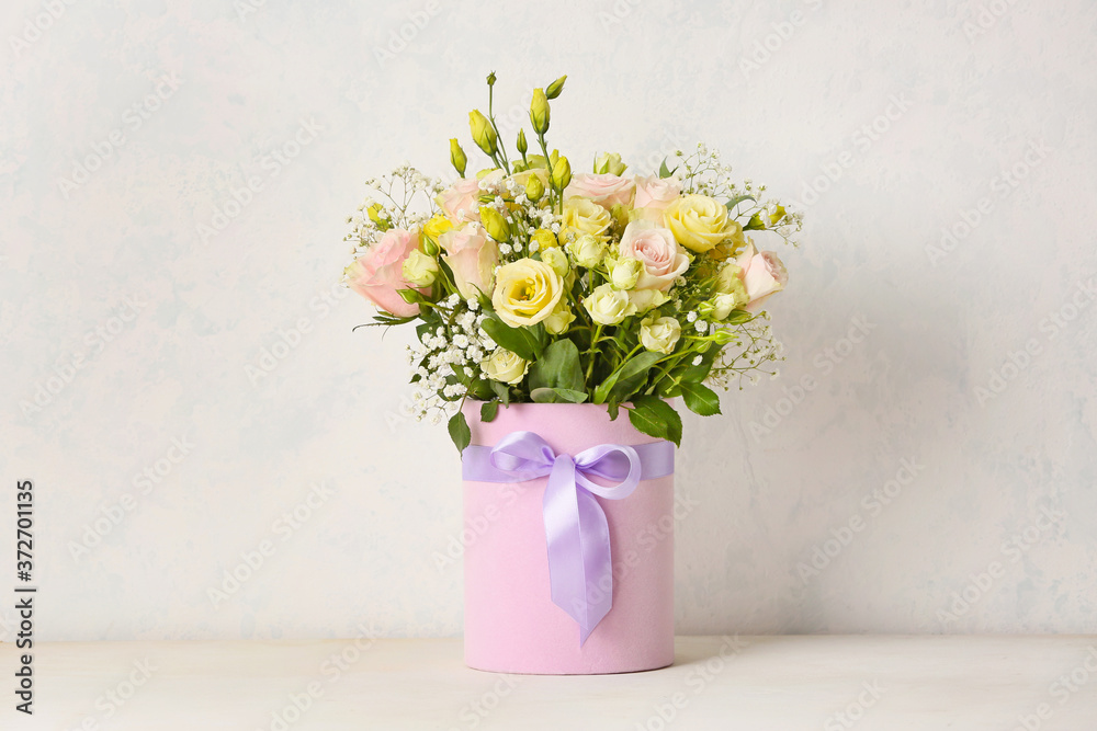 Bouquet of beautiful flowers on light background Bouquet of beautiful flowers on light background