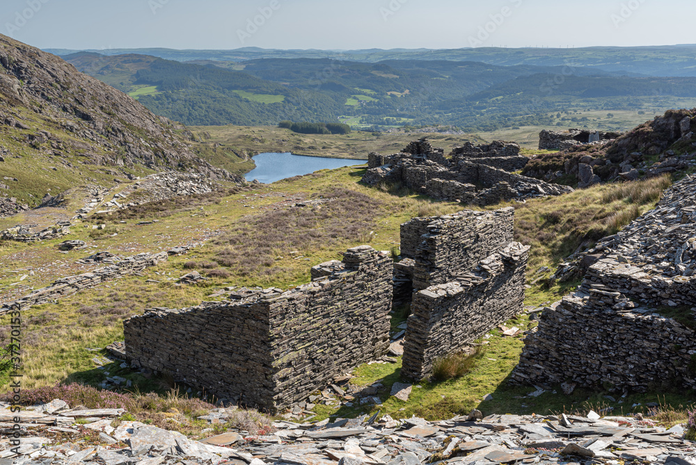 The abandoned Foel Slate Quarry at Capel Curig, Snowdonia National Park, Wales