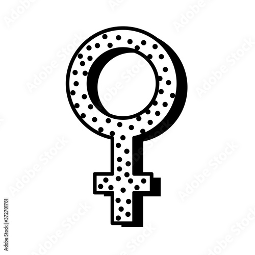 female gender symbol pop art line style