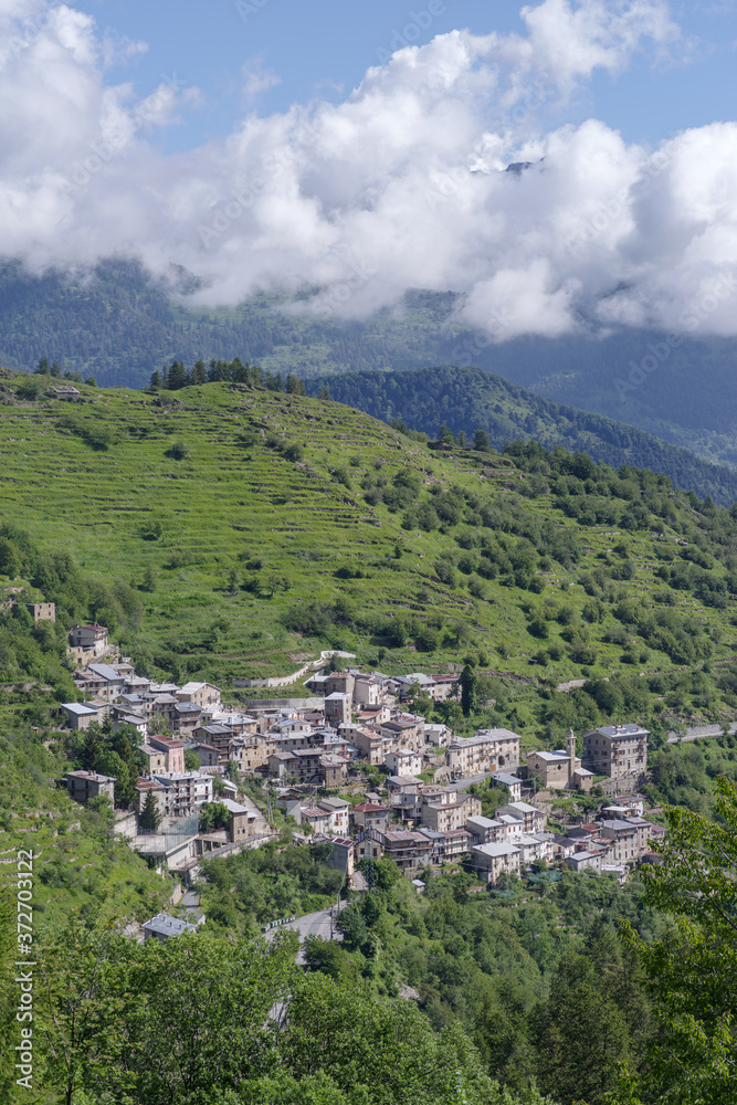 Piaggia mountains village, Piedmont region, North Western Italy