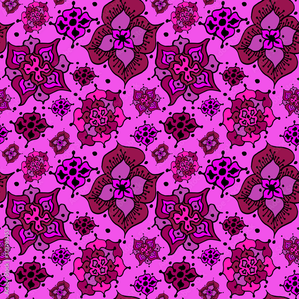 Vivid Floral pattern purple and pink