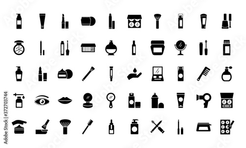 bundle of fifty make up cosmetics set icons