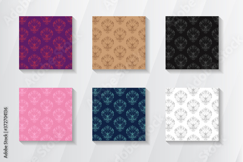 Indonesian Batik is a technique of wax-resist dyeing applied to whole cloth, or cloth made using this technique originated from Indonesia. Floral pattern with six various colors. 