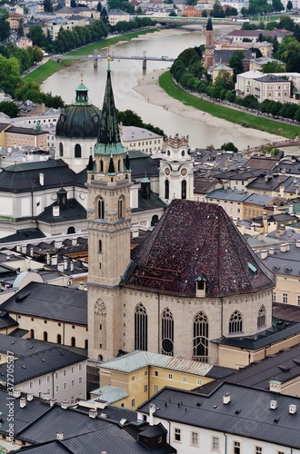 Franziskanerkirche, Salzburg, Blick von der Festung photo