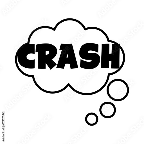 expresion cloud blue with krash word pop art line style photo