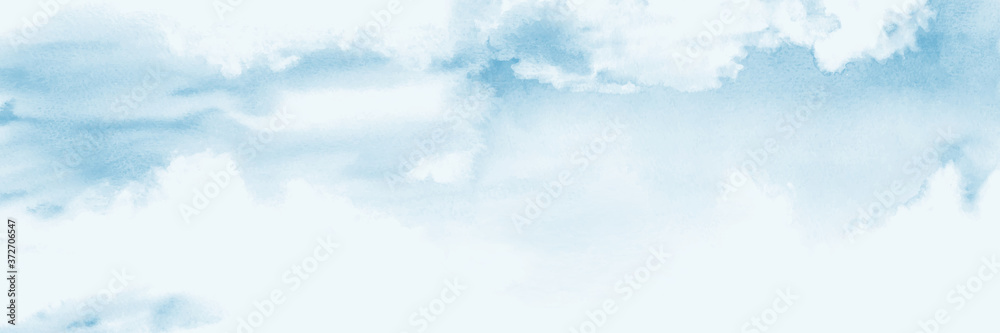 Blue sky and clouds Abstract design with watercolor nature background