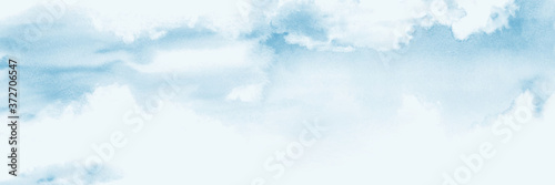 Blue sky and clouds Abstract design with watercolor nature background