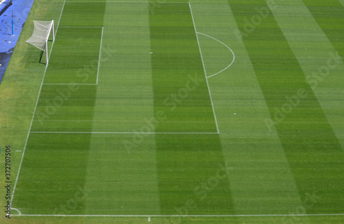 imagem interna de um campo de futebol profisional. Campeonato europeu de futebol. 