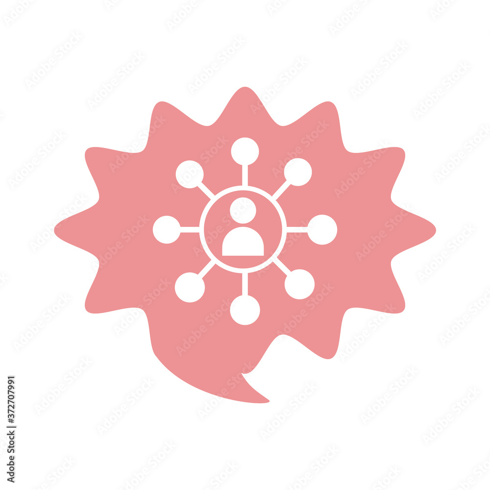 avatar user with network lines flat style icon