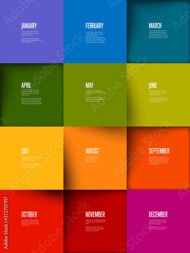 Infographic full year mosaic timeline template