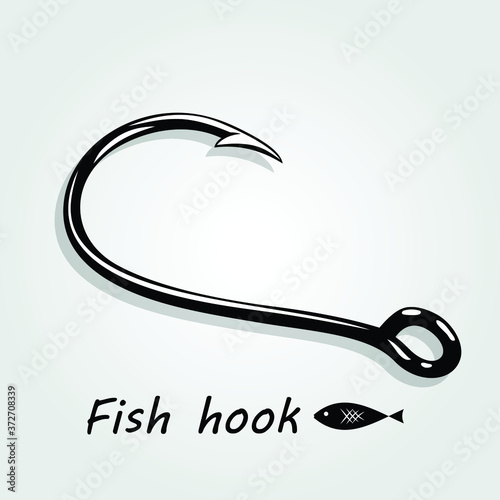 Fishing hook icon isolated on white background. Vector illustration. 
