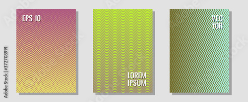 Halftone gradient texture vector cover layouts.