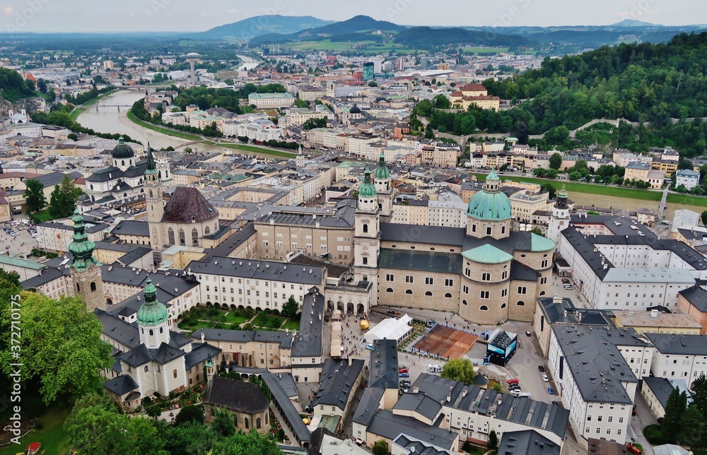 Salzburg, Altstadt, Blick von der Festung Hohensalzburg